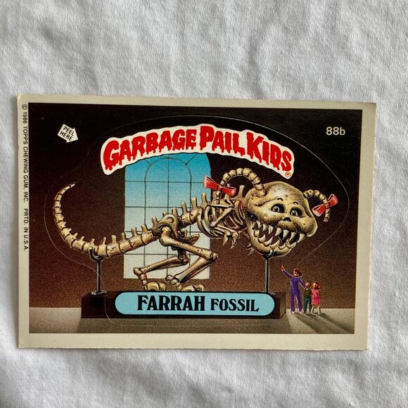 Garbage Pail Kids Card 1986 Topps 88b Farrah Fossil - Main Image